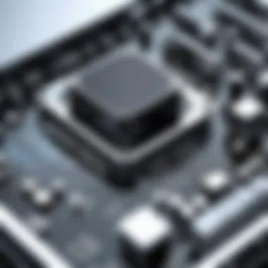 Close-up of a computer's internal hardware components.