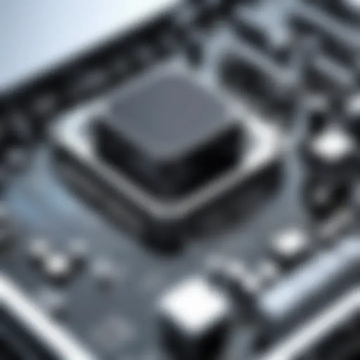 Close-up of a computer's internal hardware components.