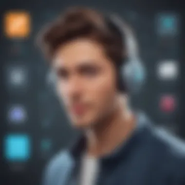 Captivating portrayal of tech enthusiast exploring voice changer app