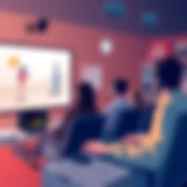 A creative depiction of technology reshaping social interactions in film enjoyment.