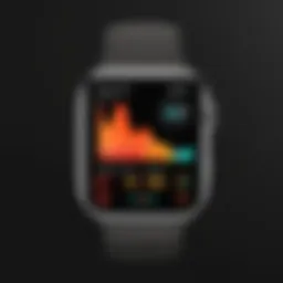 A sleek Apple Watch displaying health metrics and fitness tracking features.