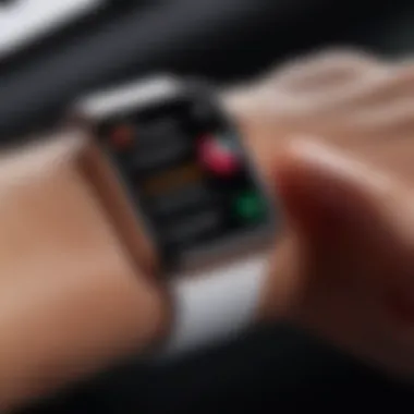 Mindfulness Application on Apple Watch A visualization of a mental health application on an Apple Watch focusing on mindfulness.