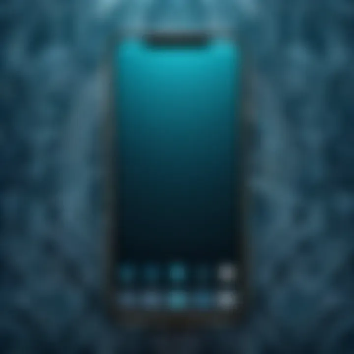 Mobile device displaying an elegant wallpaper selection screen