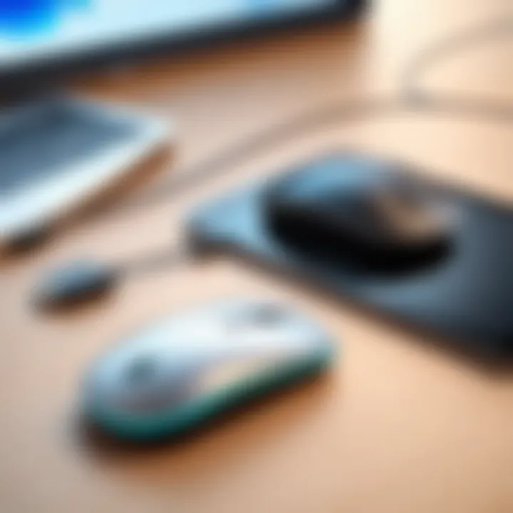 Bluetooth mouse in action with a tablet