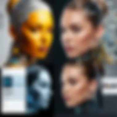 Transformation Through Editing A collage of visuals showing before and after images edited by popular applications, highlighting transformation