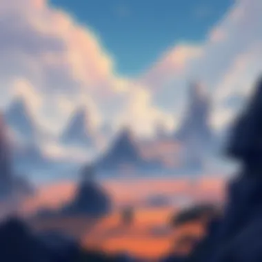 Exploring Epic Realms An epic fantasy landscape representing a multiplayer RPG world