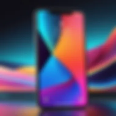 Elegant iOS device showcasing a vibrant live wallpaper