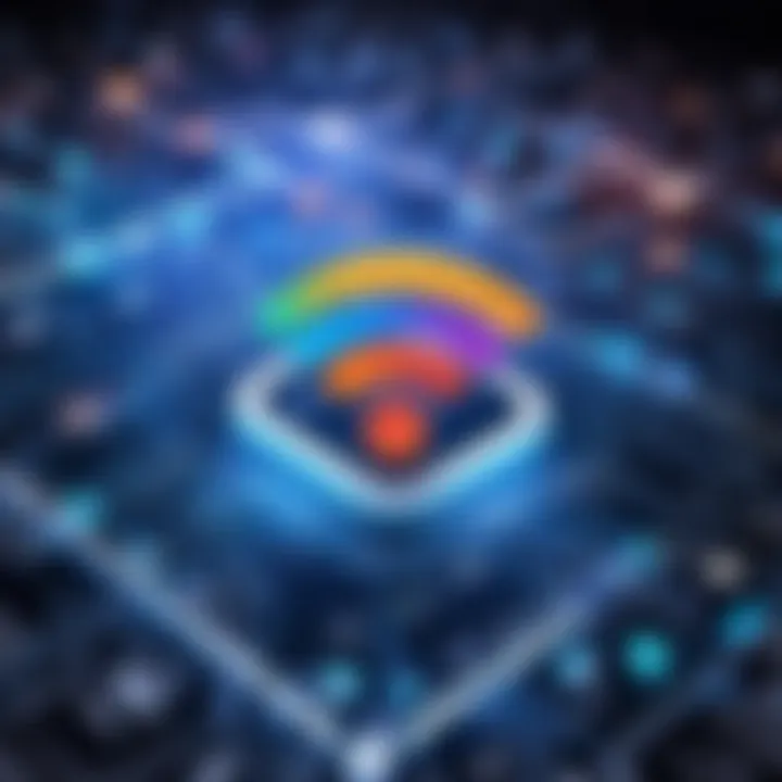 A visual representation of Wi-Fi connectivity issues affecting app downloads.