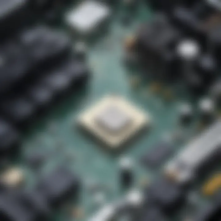 Illustration of computer motherboard components