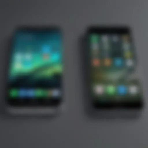 Android and iOS devices side by side
