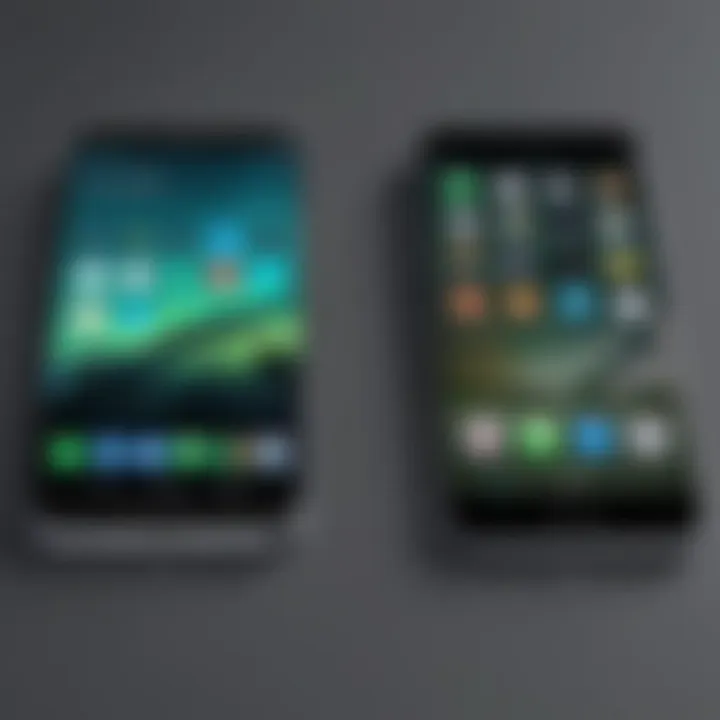 Android and iOS devices side by side