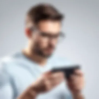 User Engaged in Data Transfer Troubleshooting User troubleshooting on a smartphone