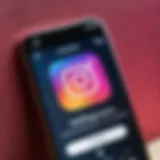 A close-up of a smartphone displaying the Instagram login screen with a security lock icon.