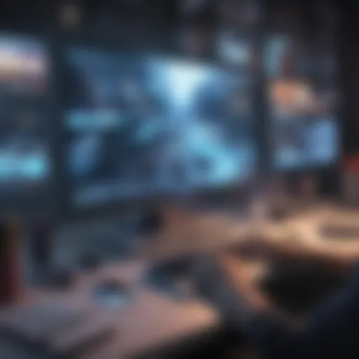 Abstract art of digital anime streaming concept