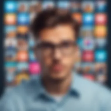 A person looking puzzled while scrolling through their Instagram feed.