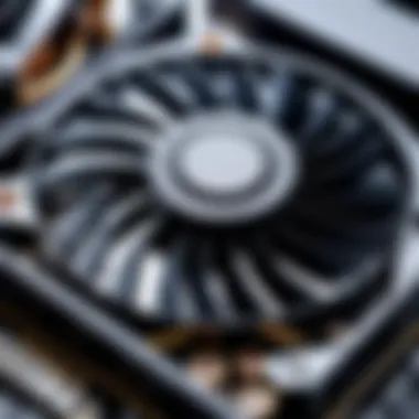 High-Performance Graphics Card Fan Close-up of a high-performance graphics card fan with visible details
