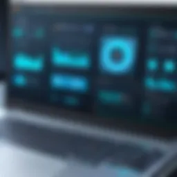 Illustration depicting power management interface on a laptop screen