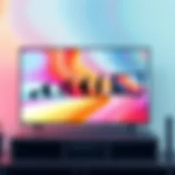 An abstract design showcasing the evolution of TV screen savers.