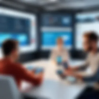 Engagement with Video Content Across Devices A diverse group of individuals engaging with video content on various devices