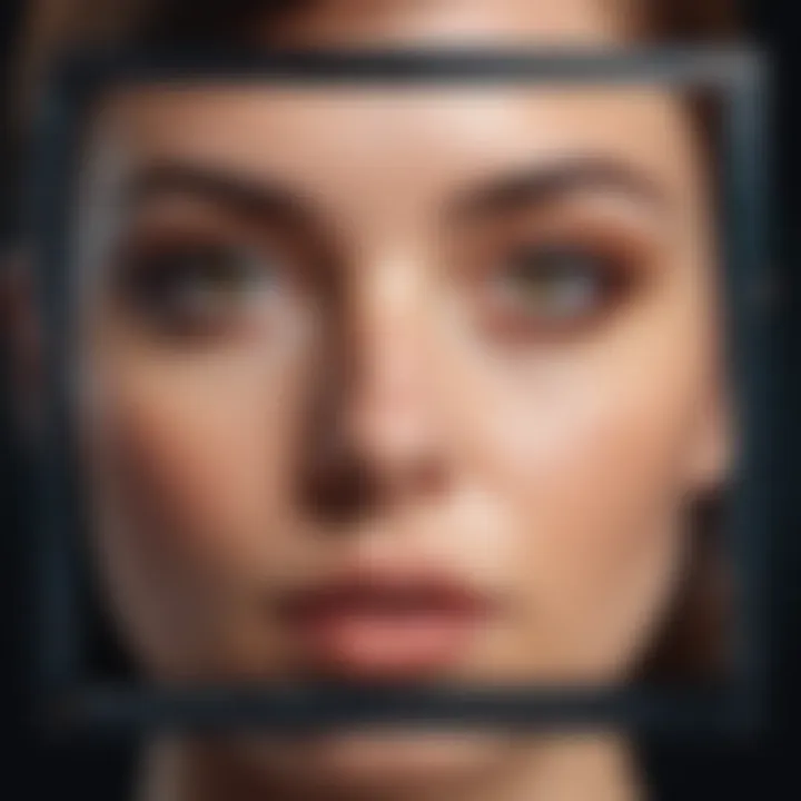 Enigmatic gaze fixated on the screen