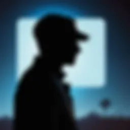 Mysterious silhouette observing from afar