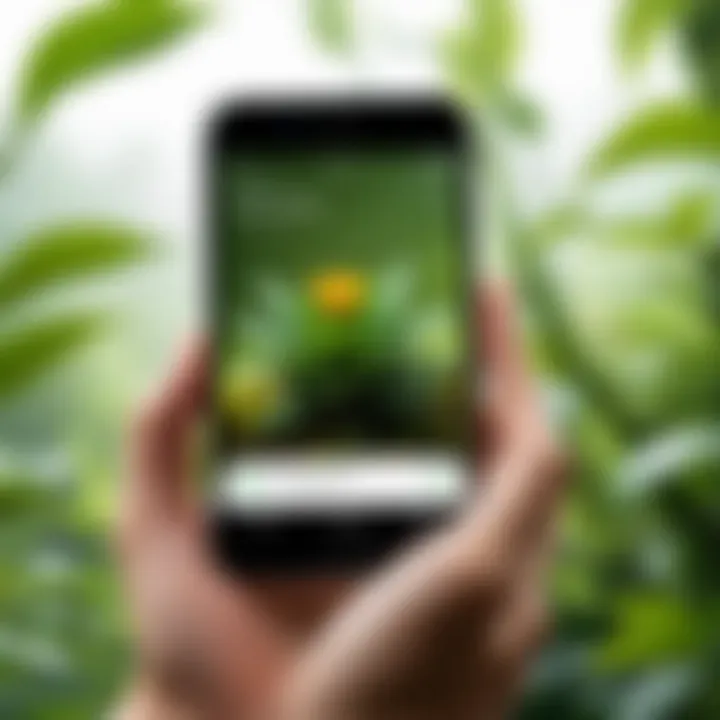 Nature Enthusiast Using Plant Identification App