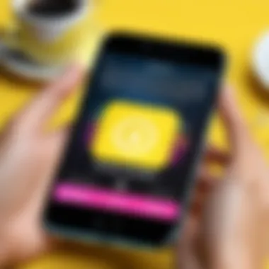 An engaging scene showing users interacting with music features on Snapchat.