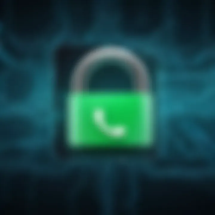 A digital lock symbolizing privacy and security in communication apps like WhatsApp.
