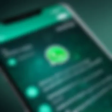 WhatsApp Interface Highlighting Privacy Features A smartphone displaying the WhatsApp interface with a blurred background to emphasize privacy.
