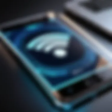 Connecting to Wi-Fi for Internet Access Wi-Fi symbol on smartphone screen