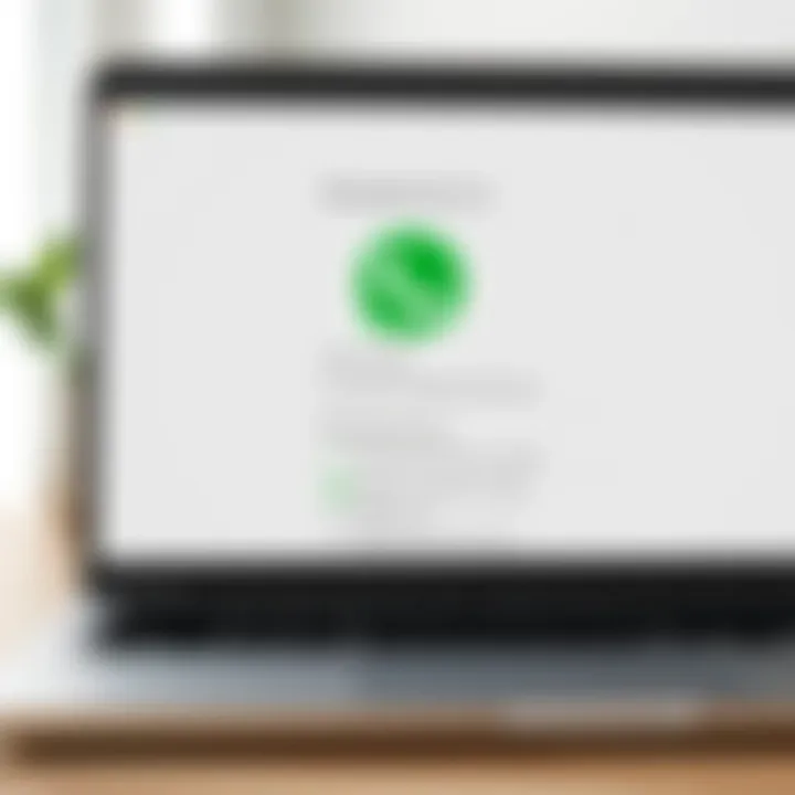 Security settings for WhatsApp on a laptop