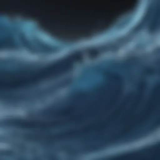 Abstract wave pattern in blue hues